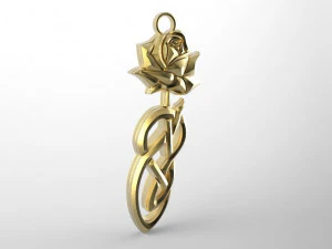 celtic rose pendant 3D Print Model
