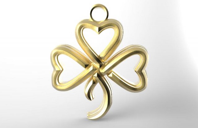 celtic clover pendant 3Dプリントモデル .c4d .max .obj .3ds .fbx .stl .blend 