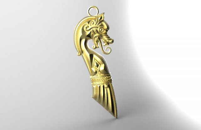 viking dragon pendant 3D Print Model .c4d .max .obj .3ds .fbx .stl .blend 
