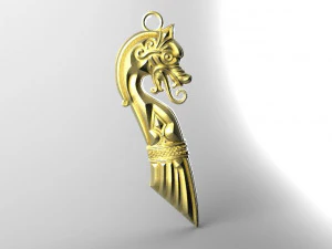 维京龙吊坠 3D 打印模型