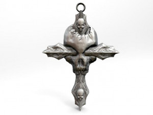 skull cross pendant Model do druku 3D