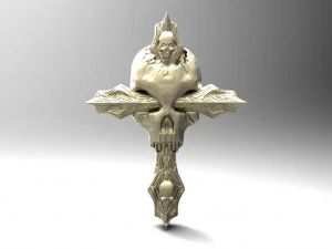 skull cross pendant 3D Print Model