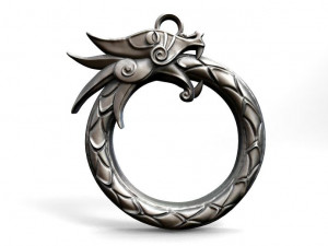 viking dragon pendant 6 3D Print Model