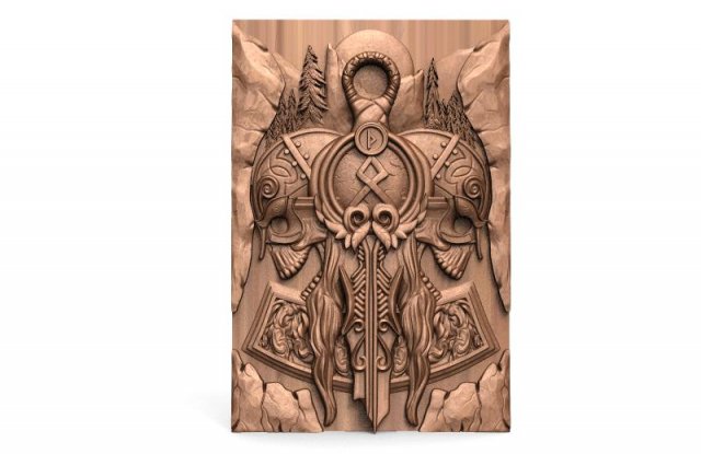 viking skull cnc 3D-printmodel .c4d .max .obj .3ds .fbx .stl .blend 