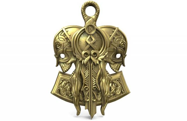 viking skull pendant 3D Print Model .c4d .max .obj .3ds .fbx .stl .blend