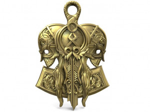 viking skull pendant 3D Принт Модель