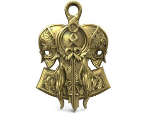pendentif cr&acirc;ne viking Modèles 3D en vedette