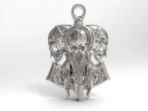 viking skull pendant 3D Print Model