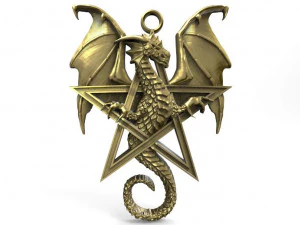 pingente de pentagrama de drag&atilde;o Modelo de Impressão 3D