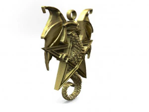 dragon pentagram pendant 3D Print Model