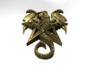 dragon pentagram pendant Model Cetak 3D