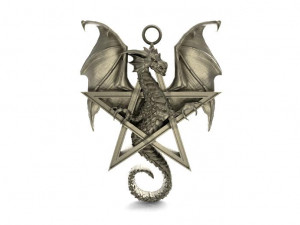 dragon pentagram pendant Model Cetak 3D
