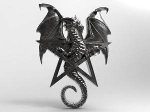 dragon pentagram pendant Model Cetak 3D