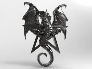 dragon pentagram pendant 3D Print Model
