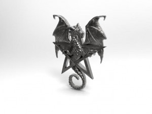 dragon pentagram pendant Model Cetak 3D