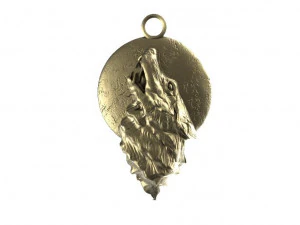 wolf pendant 3D Print Model