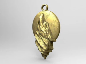 wolf pendant 3D Print Model