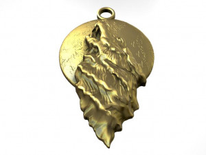 wolf pendant 3Dプリントモデル