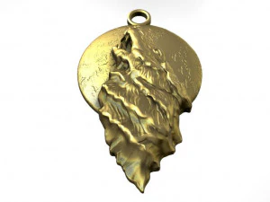 wolf pendant 3D Print Model