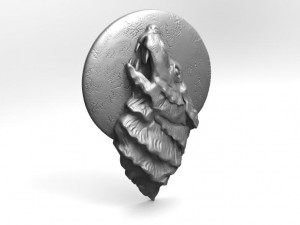 wolf pendant 3Dプリントモデル