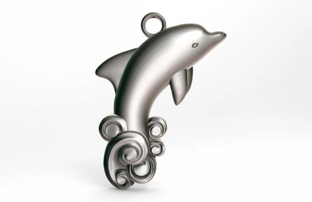 dolphin pendant 3D Print Model .c4d .max .obj .3ds .fbx .stl .blend 