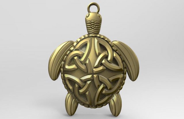 celtic turtle pendant 3D Принт Модель .c4d .max .obj .3ds .fbx .stl .blend 
