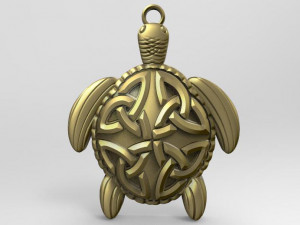 celtic turtle pendant Modelo de impresión 3D