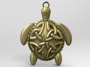 celtic turtle pendant 3D Print Model