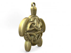 celtic turtle pendant 3D Print Model
