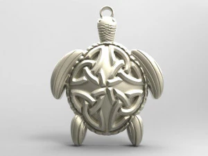 celtic turtle pendant 3D Print Model