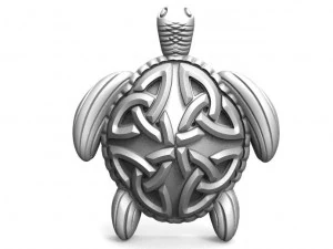celtic turtle pendant 3D Print Model