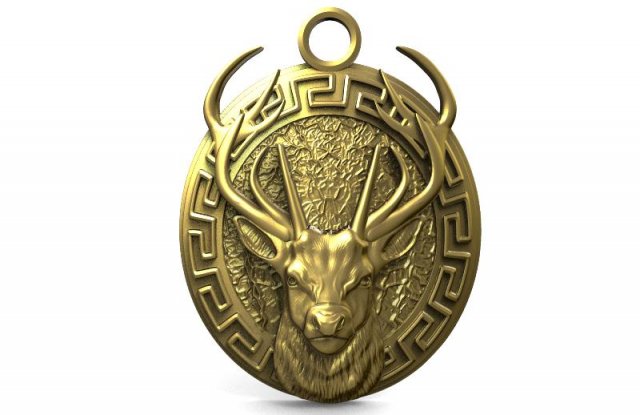 deer pendant 3D Baskı Modeli .c4d .max .obj .3ds .fbx .stl .blend 