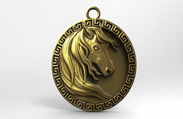 horse pendant 4 3D 프린트 모델 .c4d .max .obj .3ds .fbx .stl .blend 