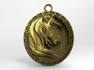 घोड़ा पेंडेंट 4 3D प्रिंट मॉडल