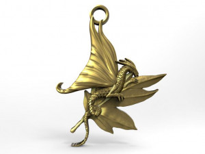 dragon leaf pendant 3D-printmodel