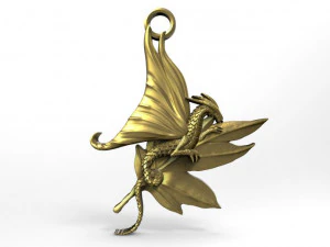 ciondolo a forma di foglia di drago Modello di stampa 3D