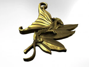 dragon leaf pendant 3D Print Model