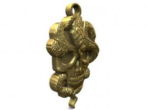 snake skull pendant 1 3D Принт Модель