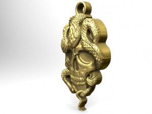 snake skull pendant 1 3D Принт Модель