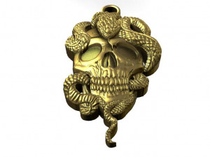 snake skull pendant 1 3D Принт Модель