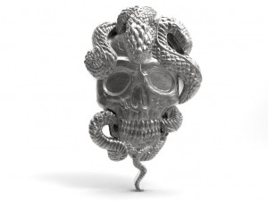 snake skull pendant 1 3D Принт Модель