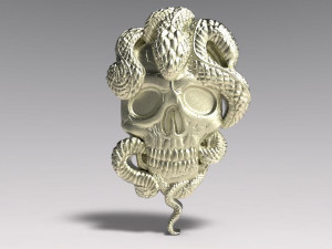 snake skull pendant 1 3D Принт Модель