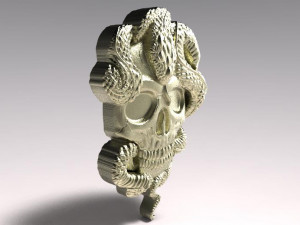 snake skull pendant 1 3D Принт Модель