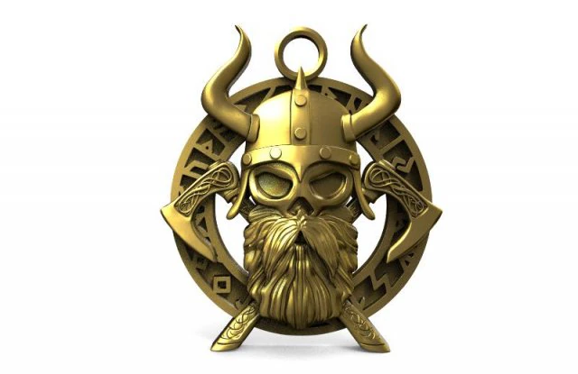 viking skull pendant 3D Print Model .c4d .max .obj .3ds .fbx .stl .blend 