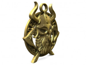 viking skull pendant Modèles 3D en vedette