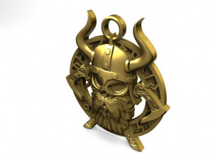 viking skull pendant Modèles 3D en vedette