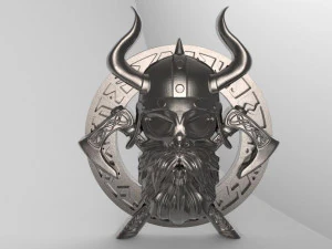 viking skull pendant 3D Print Model