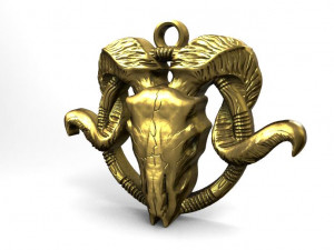 ram skull pendant 3D Print Model