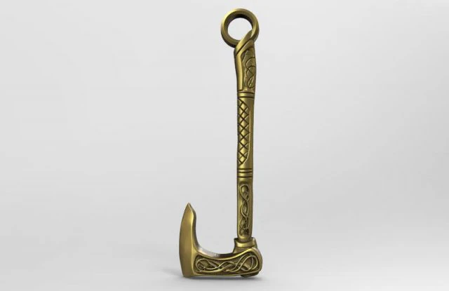 viking axe pendant 3D Print Model .c4d .max .obj .3ds .fbx .stl .blend 
