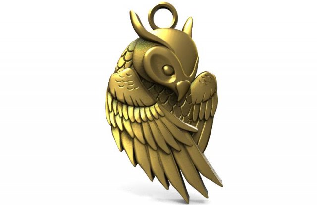 owl pendant 4 Model Cetak 3D .c4d .max .obj .3ds .fbx .stl .blend 